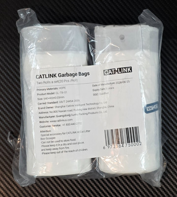 CATLINK Garbage Bags For Automatic Cat Litter Box 2 Rolls 20 Pcs Each