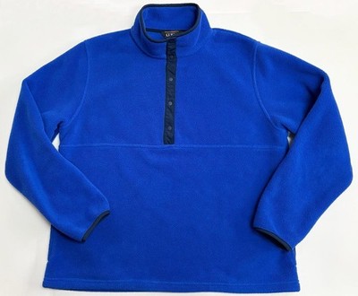 Vintage 90s LL Bean 1/4 Snap Royal Blue Polartec Fleece Pullover