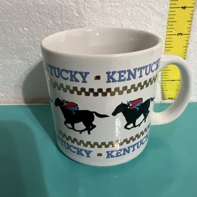 Kentucky Derby Coffee Mug - 4'' x 3 1/2'' Horse Racing Jockeys Horse Enthusiasts