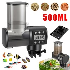 Futter Automat Fischfutterspender 500ML Futterautomat Aquarium Timer Transparent