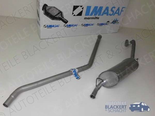 Imasaf Auspuff Set Mittelrohr + Endtopf für Fiat Panda 1.3 D Diesel 1986-1989-image