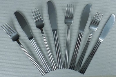 4 Vintage GENSE Thebe Dessertmesser Gabeln Edelstahl Schweden Retro Besteck