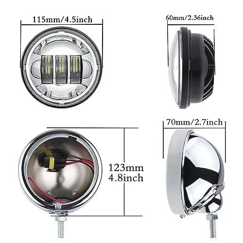 4.5 Inch LED Passing Light Motorcycle Fog lights with 4.5 inch Housing Bucket - Foto 2 di 8