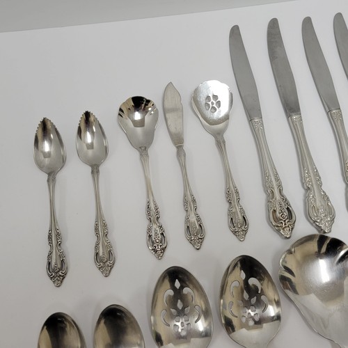 Oneida Brahms Stainless Steel Flatware Lot Of 21 Pieces Fork Knife Spoon - Picture 6 of 10