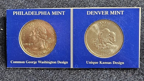 US Coin 2005 States Quarter Uncirculated P & D Kansas (504UC) - Picture 2 of 4