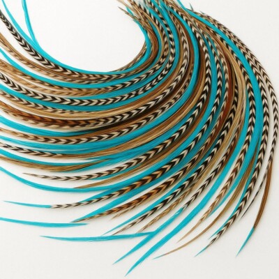 Sexy Sparkles 25 Hair Feathers Extensions Kit, 7''-13'' Rooster Feathers for Hair