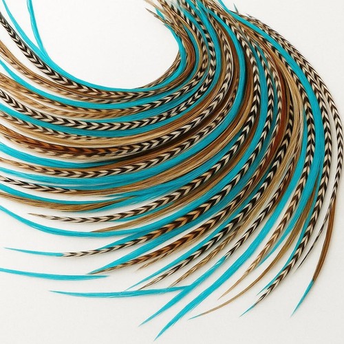 Sexy Sparkles 25 Hair Feathers Extensions Kit, 7"-13" Rooster Feathers for Hair - 第 14/48 張圖片
