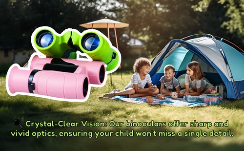 Binoculars Kids 8 x 21 High Resolution Adjustable Light Weight Toy Outdoor - Picture 2 of 33