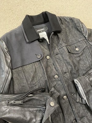 Dsquared2 Trench Biker Jean Jacket Size 48 Black | eBay