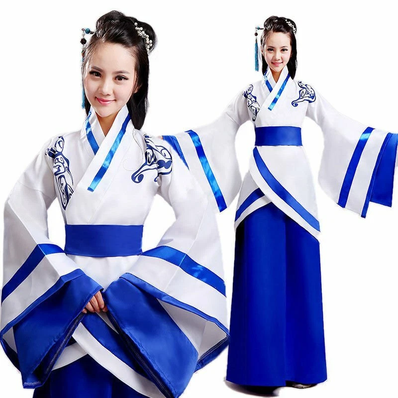 Halloween o Juegos con disfraces Mujeres Adorable Lindo Tradición Asiático Chino Han Fu Vestido Foto 3 de 4