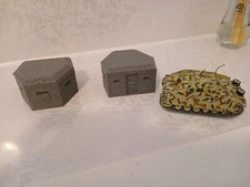 Pair Of wargame scenery Pillbox 1/76-1/72 Scale