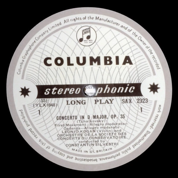 COLUMBIA SAX-2323 TCHAIKOVSKY VIOLIN CONCERTO SILVESTRI KOGAN TESTAMENT 180g - Bild 3 von 4