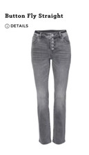 Cabi New NWT Button Fly Straight 4520 Gray wash 00 - 16 Was 142