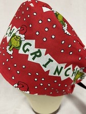 Men/Women Surgical Scrub Cap Lined Holiday Christmas Ugly Green Guy 100 Cotton