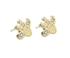 14k Gold Bee Stud Earrings with Screw Back