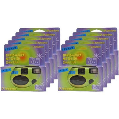 10x TopShot Einmalkamera rot 400 ASA 27 Aufnahmen mit Blitz Hochzeit, Party