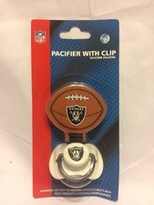 Raiders Pacifier With Clip. NFL