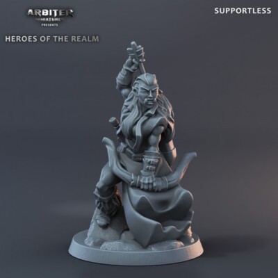 AKS3 - Half-Orc female  -02  - DnD Tabletop Pathfinder Heroquest Miniature 28mm