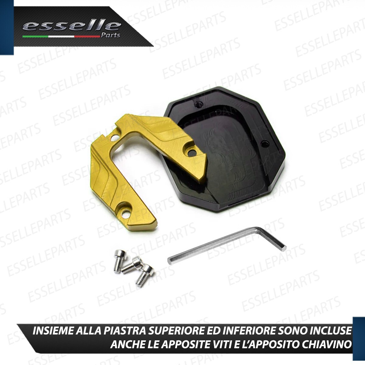 PIASTRA DI ESTENSIONE CAVALLETTO LATERALE IN METALLO BLU