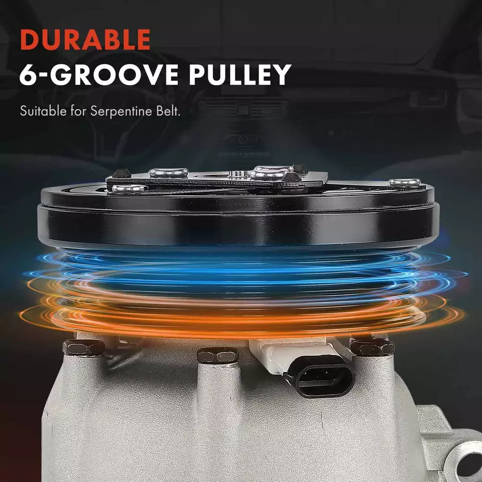 AC Compressor with Clutch for Oldsmobile Intrigue 1999 2000-2002 V7 Style 2-Pin - Image 4 of 4