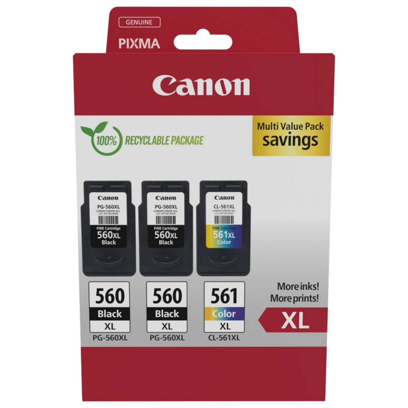 Canon PG-560XL x 2 / CL-561XL High Yield Genuine Ink Cartridges, Pack of 3 (2 x - Image 41