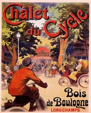 POSTER BICYCLE BIKE CHALET DU CYCLE BOIS DE BOULOGNE PARIS VINTAGE REPRO FREE SH
