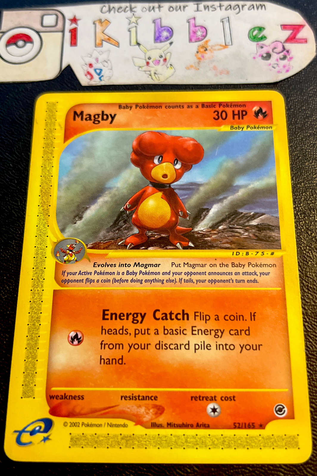 Magby 17/165 LP Non Holo Rare Vintage Expedition Pokemon Card!