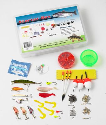 Starter Box 108 T. Wobbler Spinner Jigs Haken Shads Posen Wirbel Blinker usw.