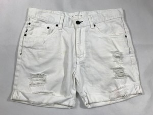 white denim jean shorts