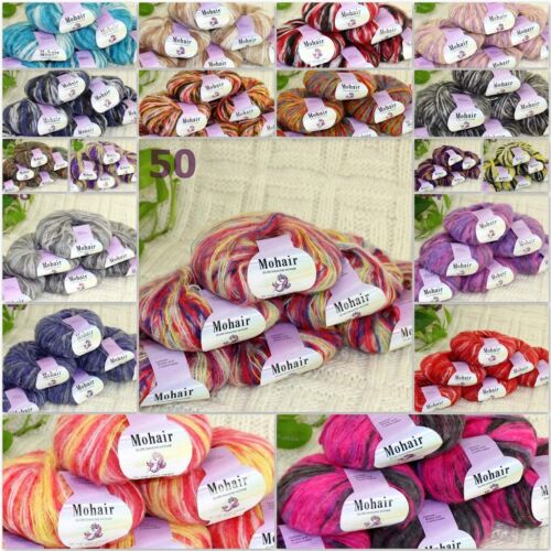 Sale New 6BallsX25g Luxury Soft Mohair Warm Wrap Shawl Hand Knit Crochet Yarn - Bild 1 von 67