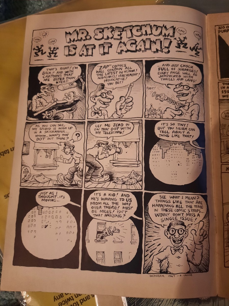 Vintage Comic ZAP Comix Comic Book No 0 Oct 1967 Original 1st ed