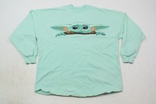 Spirit Jersey Disney Star Wars Mandalorian Shirt Adult Small Blue Baby Yoda Crew