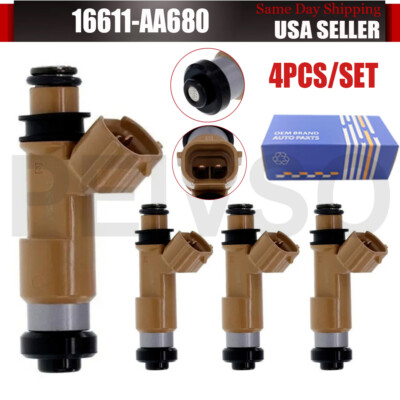 4 Fuel Injectors For Subaru Forester Impreza Legacy Outback 2.5L 16611-AA680 New