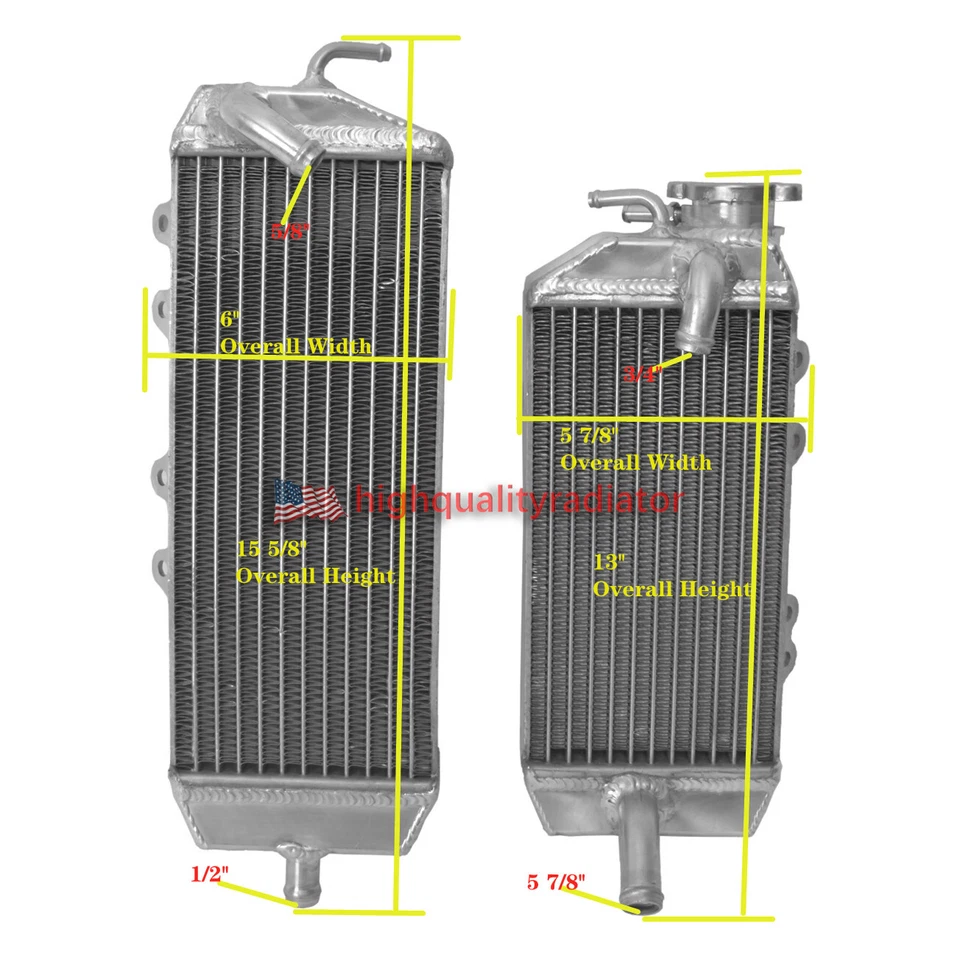 All Aluminum Motorcycle Radiator For 2006-2008 Kawasaki KX250F (Left+Right) Foto 2 de 4