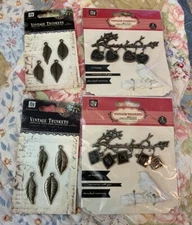 Scrapbooking Embellishments Prima Flowers Adore Trinkets Leave - 4 Pkgs NIP #106