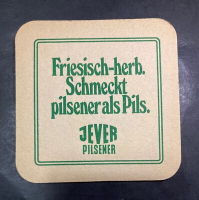 Friesisches Brauhaus zu Jever   3.5 INCH SQUARE  BEER COASTER SCHMECKT HERB
