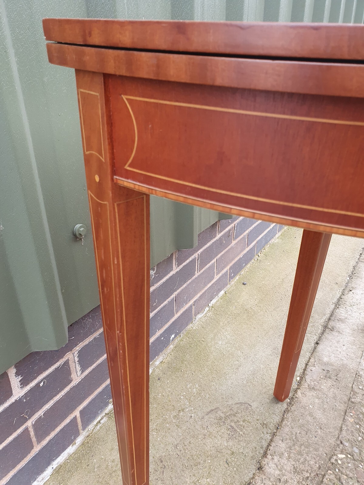 Antique Solid Wood Inlaid Folding Games Table!! eBay