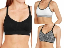 Sport Bra, Women's Danskin Now Seamless Athletic Padded Sport Bra, XLarge