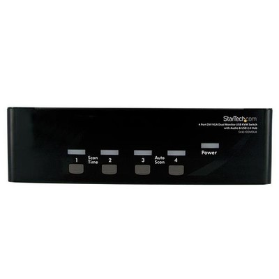 StarTech.com 4 Port DVI VGA Dual Monitor KVM-Switch USB mit Audio & USB 2.0-Hub