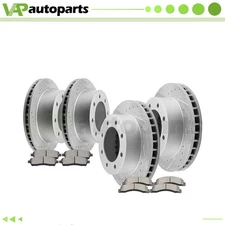 Brake Pads And Rotors Discs Front + Rear For FORD F-250 F-350 Super Duty Drilled