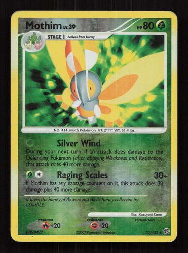 Mothim 33/132 Rare Secret Wonders Pokemon Reverse Holo MP