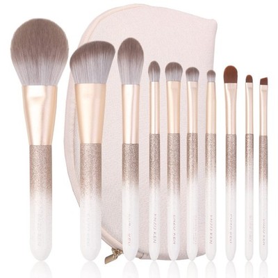 Natural Hair Makeup Brush Set Professional, Fox Hair Makeup Brushes Set with ...