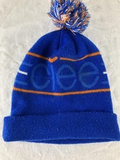 Coors Light Hat Cap Knit Beanie Blue Orange Pom Winter Beer Mens Graphic Logo