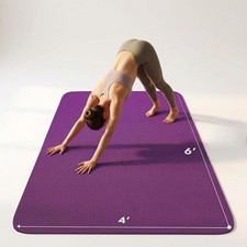Large Yoga Mat 6'x 4'（72”x 48”）—1/4" &1/3" Extra Wide Exercise Mat 183cm x 122cm