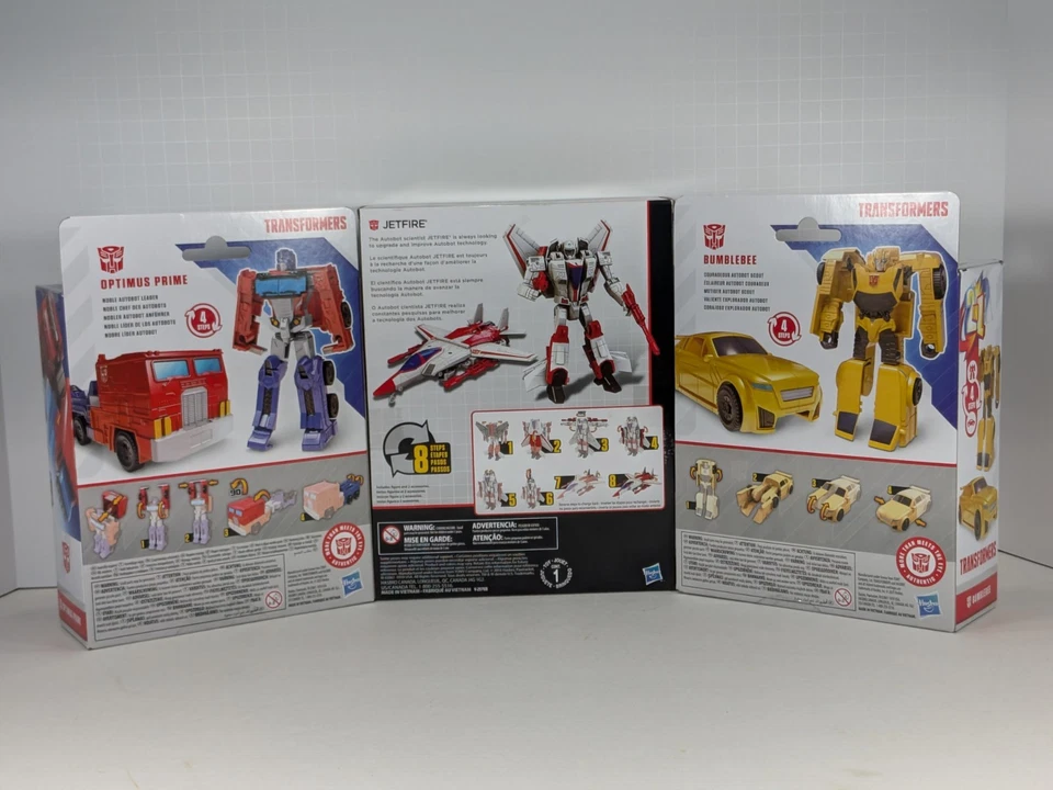 LOT Of 3 Transformers Cyber Battalion Jetfire Authentics Optimus Prime Bumblebee - Image 2 of 4