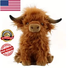 Highland Cow Plush Pillow Weighted Stuffed Animal Warm Gift Super Soft Cow