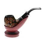 1Pc Elegant Resin Wooden Enchase Smoking Tobacco Pipe Cigarettes Cigar Pipe