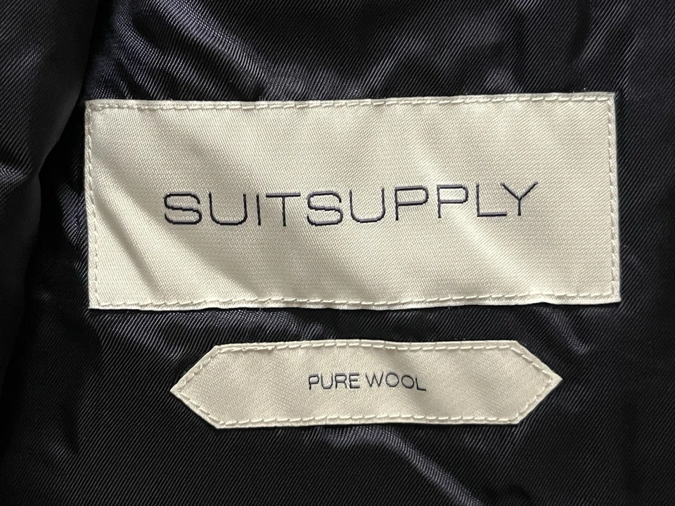 Men’s Size 42 Suit Supply Winston Navy Blue Wool Bomber Jacket Coat SuitSupply - Image 4 of 4