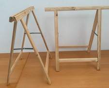 COPPIA CAVALLETTI LEGNO PIEGHEVOLI 75X75x4 cm DA LAVORO GAMBE TAVOLO PIANO