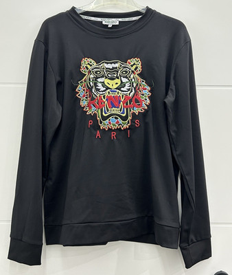 KENZO unisex  Sweatshirt Schwarz Gr. M Tiger Stickerei Logo Paris